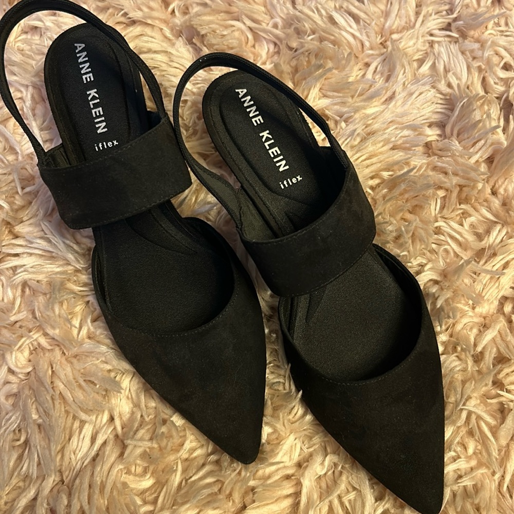 Anne Klein kitten heel sling backs